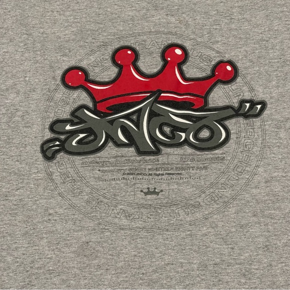 Vintage JNCO Jeans Shirt Size Med Gray Graffiti Crown Logo 90s Y2K Rave Skater - Picture 2 of 9